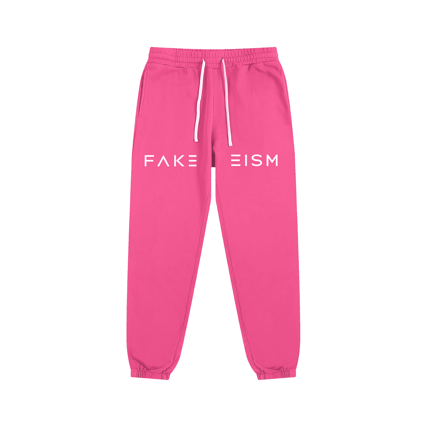 FAKEISM Split Logo Cotton Sweatpants - Pink