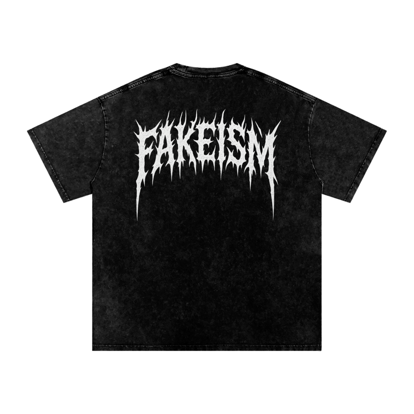 Metal FAKEISM - Snow Washed Oversized Cotton T-Shirt