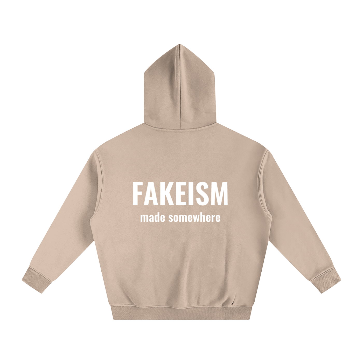 Oversize Fleeced Hoodie - Beige