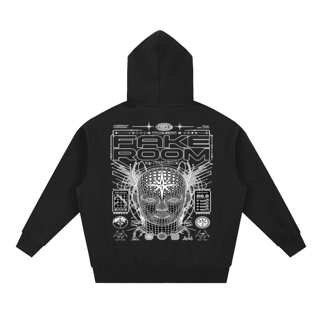 FAKE ROOM Signal Sync Oversized Boxy Hoodie
