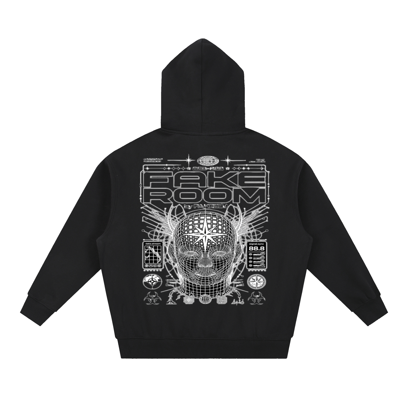 FAKE ROOM Signal Sync Oversized Boxy Hoodie
