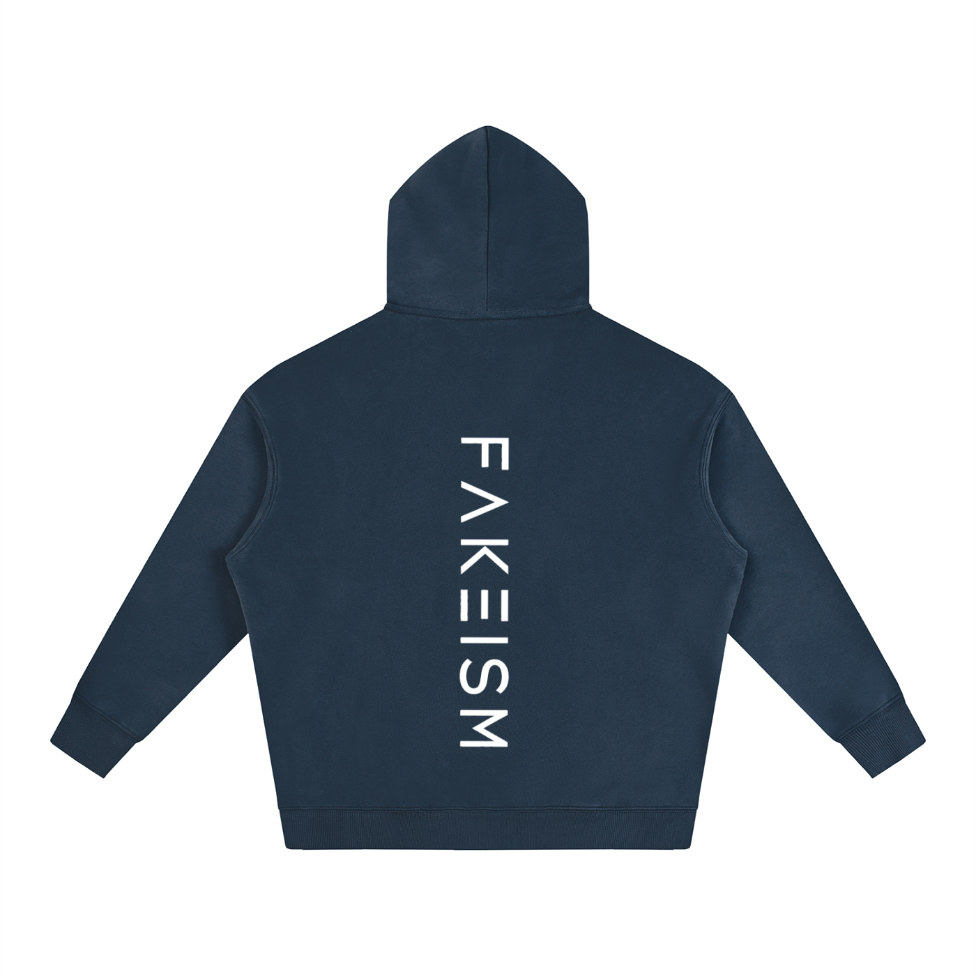 FAKEISM® Past To Future Oversized Fleeced Hoodie — Navy Blue