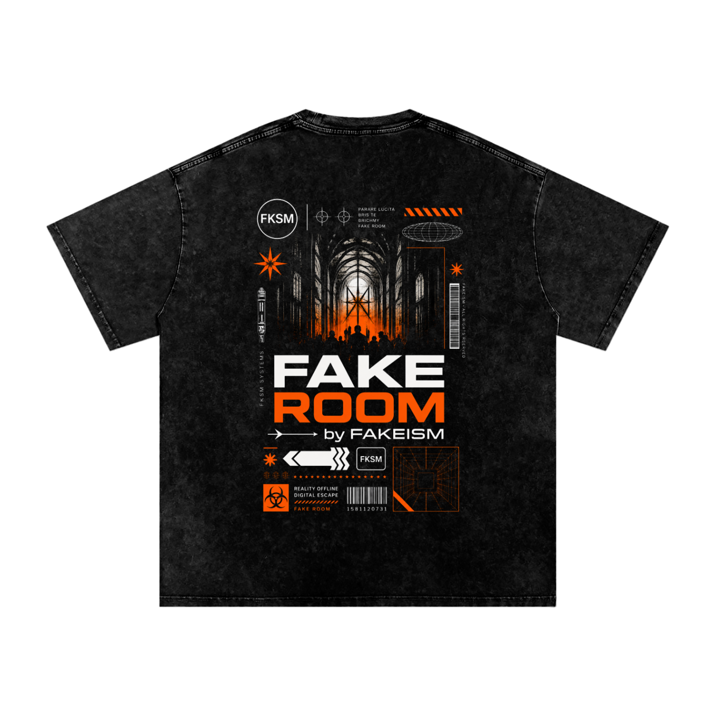 FAKE ROOM Reality Offline Snow Wash Oversized Tee