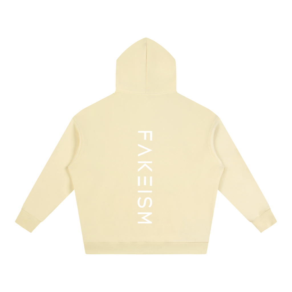 FAKEISM® Past To Future Oversized Fleeced Hoodie — Apricot Yellow