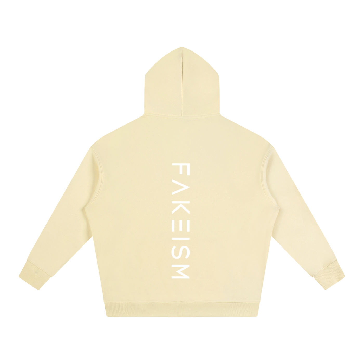 FAKEISM® Past To Future Oversized Fleeced Hoodie — Apricot Yellow