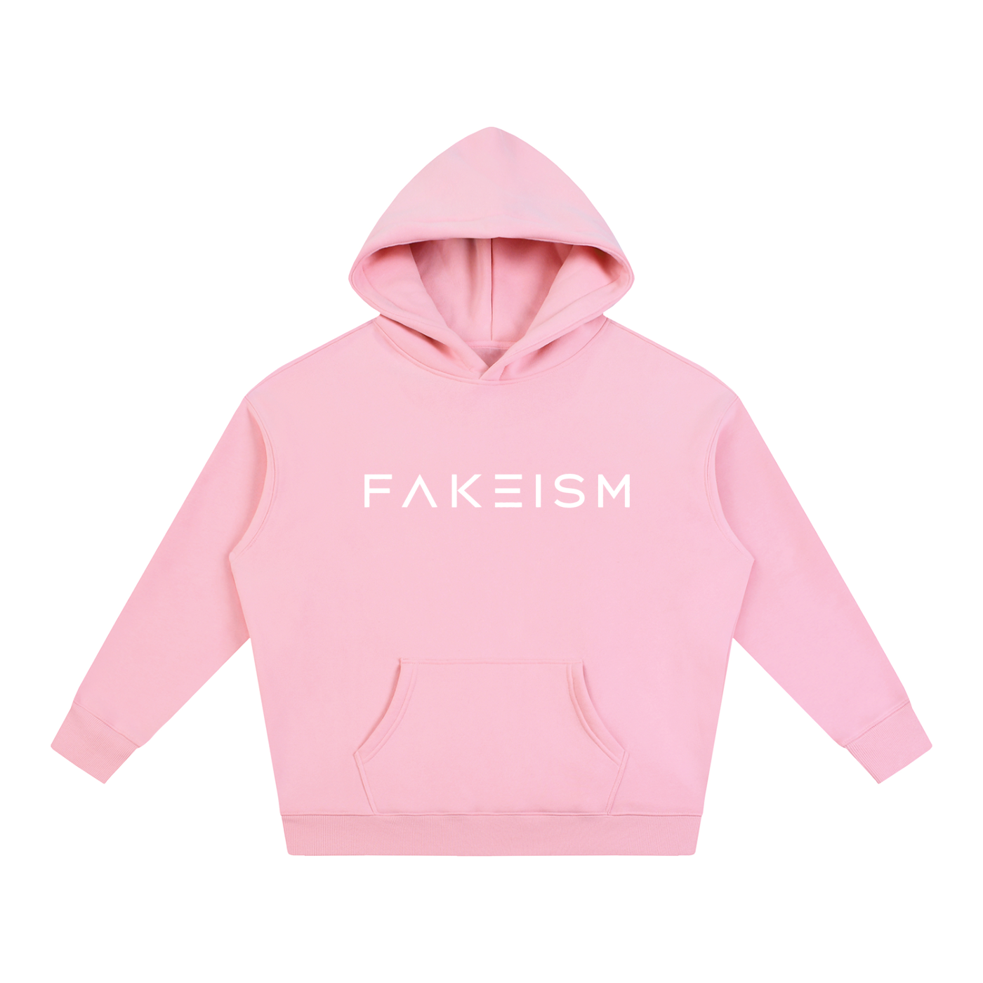 FAKEISM® Past To Future Oversized Fleeced Hoodie — Pink