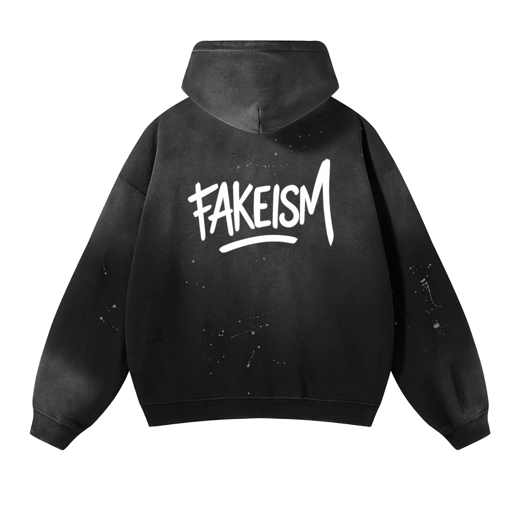 Distressed Graff FAKEISM Fleece Hoodie