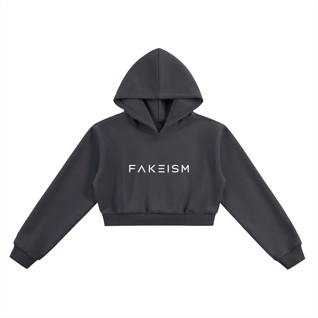 FAKEISM Past To Future Cropped Hoodie —