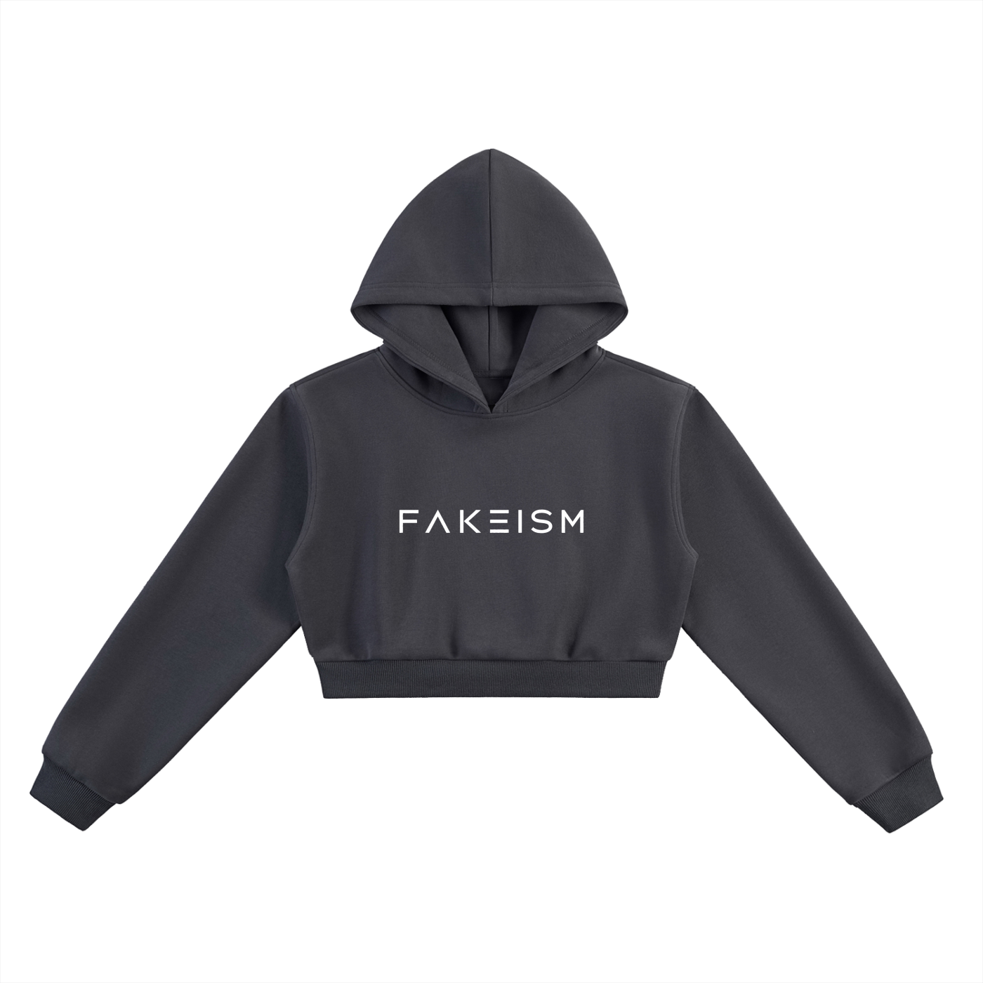 FAKEISM Past To Future Cropped Hoodie —