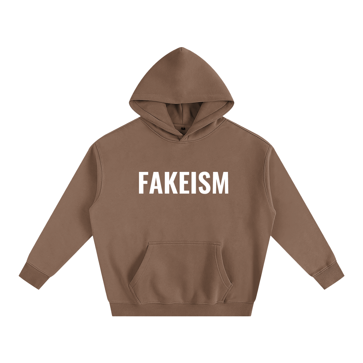 Oversize Fleeced Hoodie - Coffee Brown