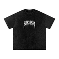 FAKEISM Metal Logo Oversized Tee – Snow Washed Heavyweight