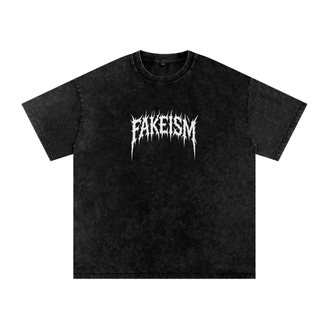 Metal FAKEISM - Snow Washed Oversized Cotton T-Shirt