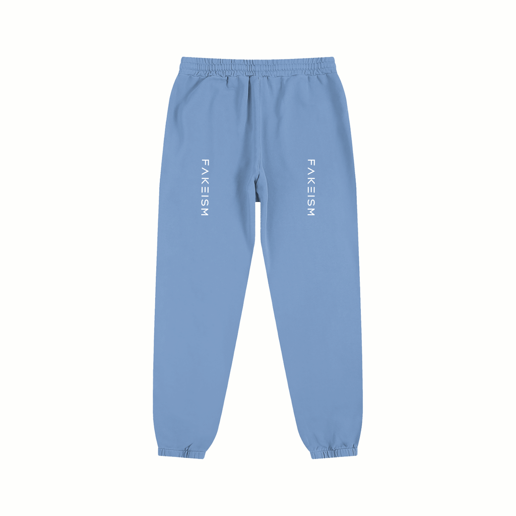 FAKEISM Split Logo Cotton Sweatpants -Sky Blue