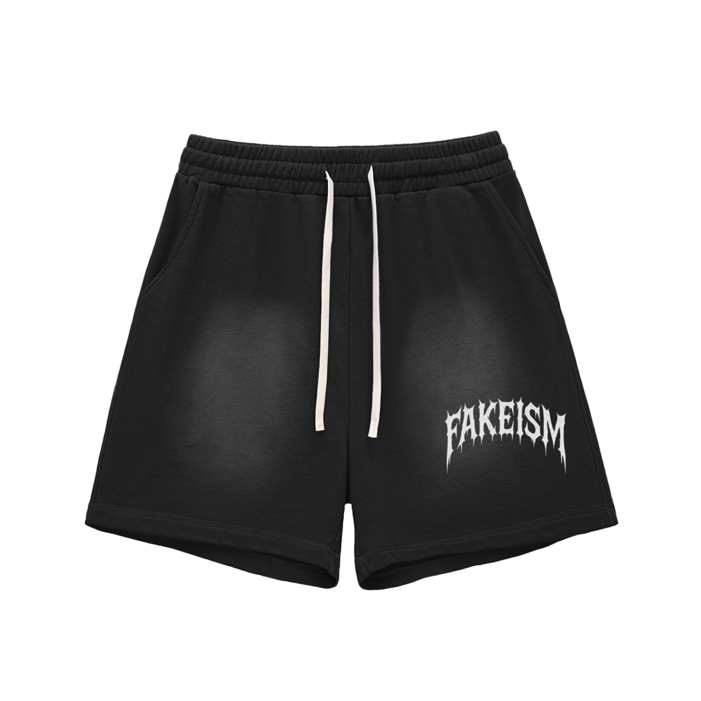 Grunge FAKEISM - Sun Fade Raw Edge Cotton Shorts