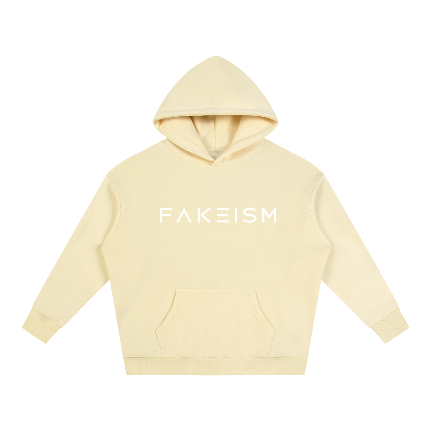 FAKEISM® Past To Future Oversized Fleeced Hoodie — Apricot Yellow