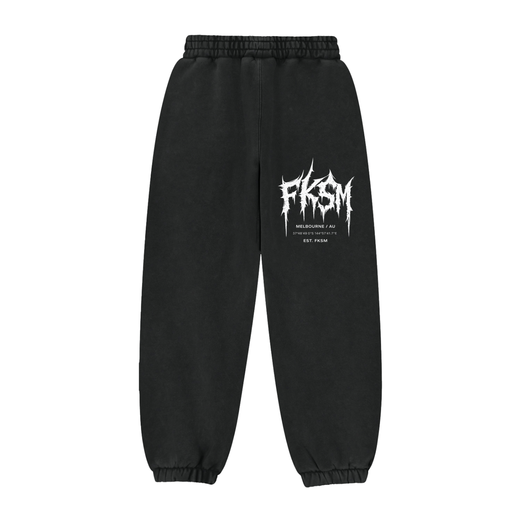 FKSM Melbourne Heavy Fleece Joggers – Washed Black