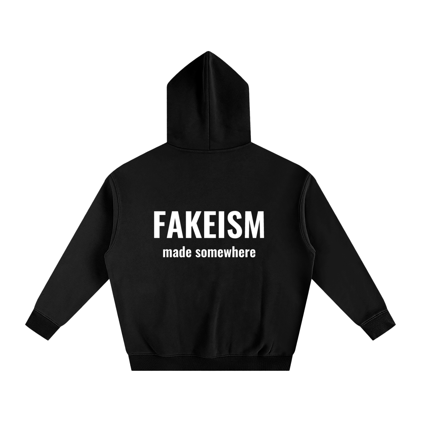 Oversize Fleeced Hoodie - Black