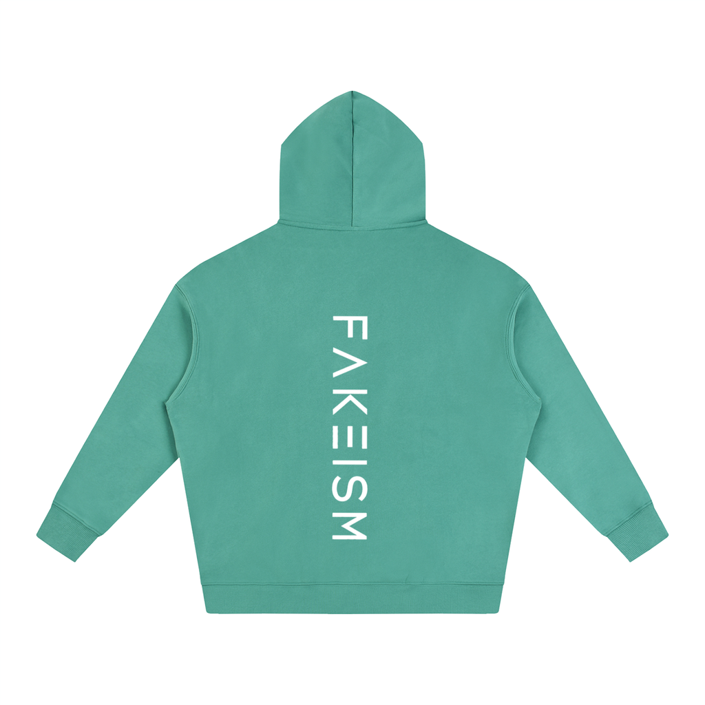 FAKEISM® Past To Future Oversized Fleeced Hoodie — Green