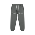 FAKEISM Split Logo Cotton Sweatpants- Gray