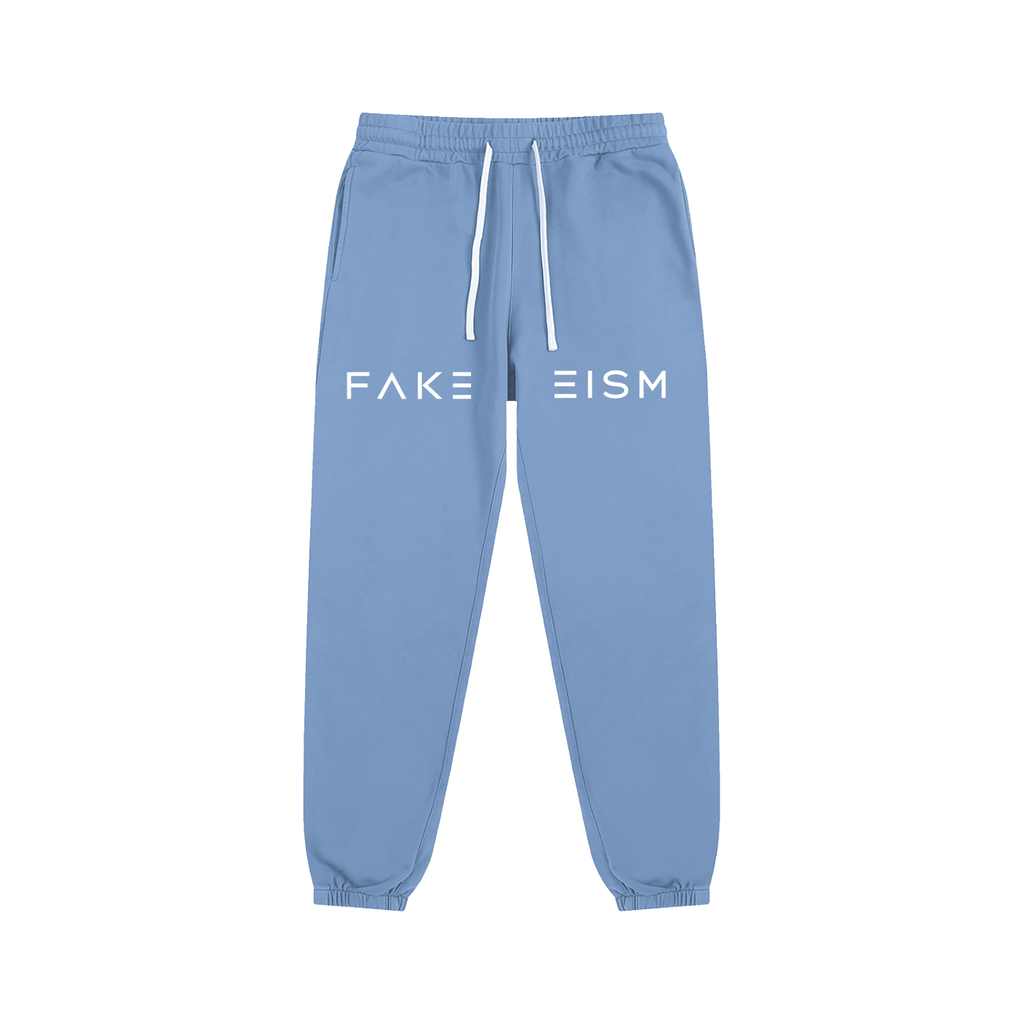 FAKEISM Split Logo Cotton Sweatpants -Sky Blue