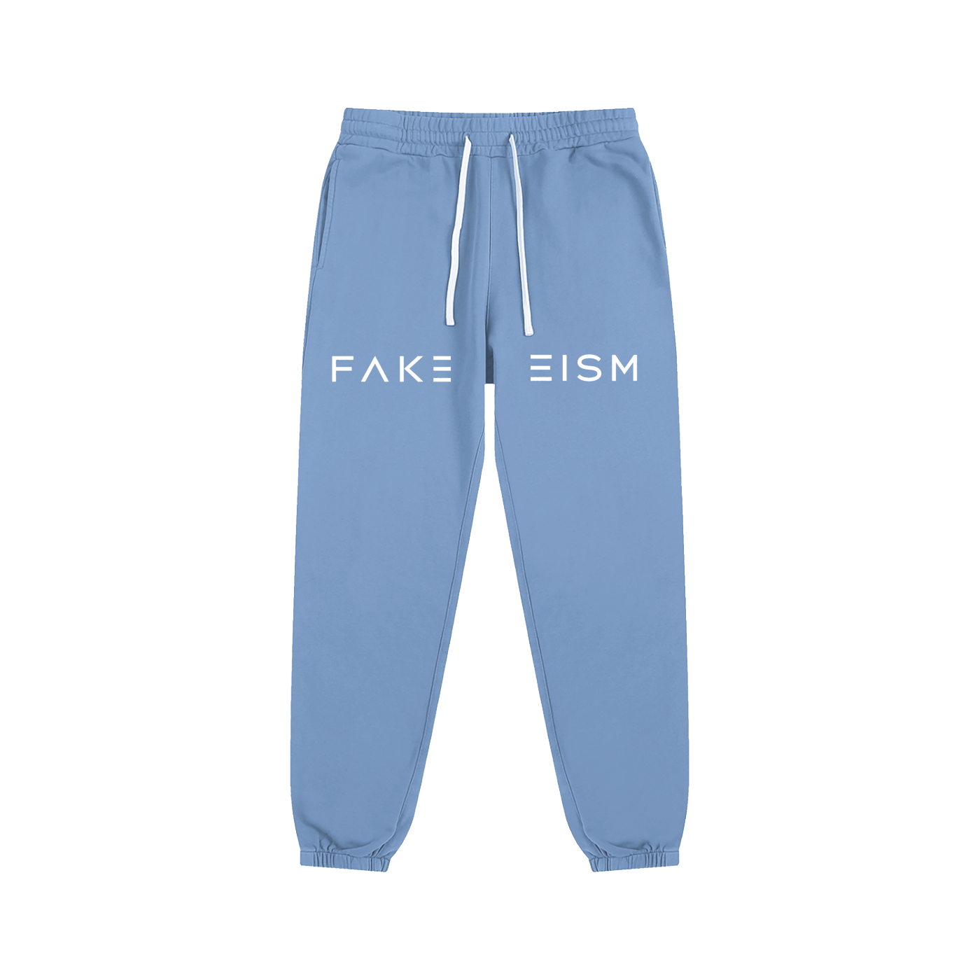 FAKEISM Split Logo Cotton Sweatpants -Sky Blue