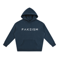 FAKEISM® Past To Future Oversized Fleeced Hoodie — Navy Blue