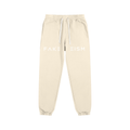 FAKEISM Split Logo Cotton Sweatpants- Apricot Cream