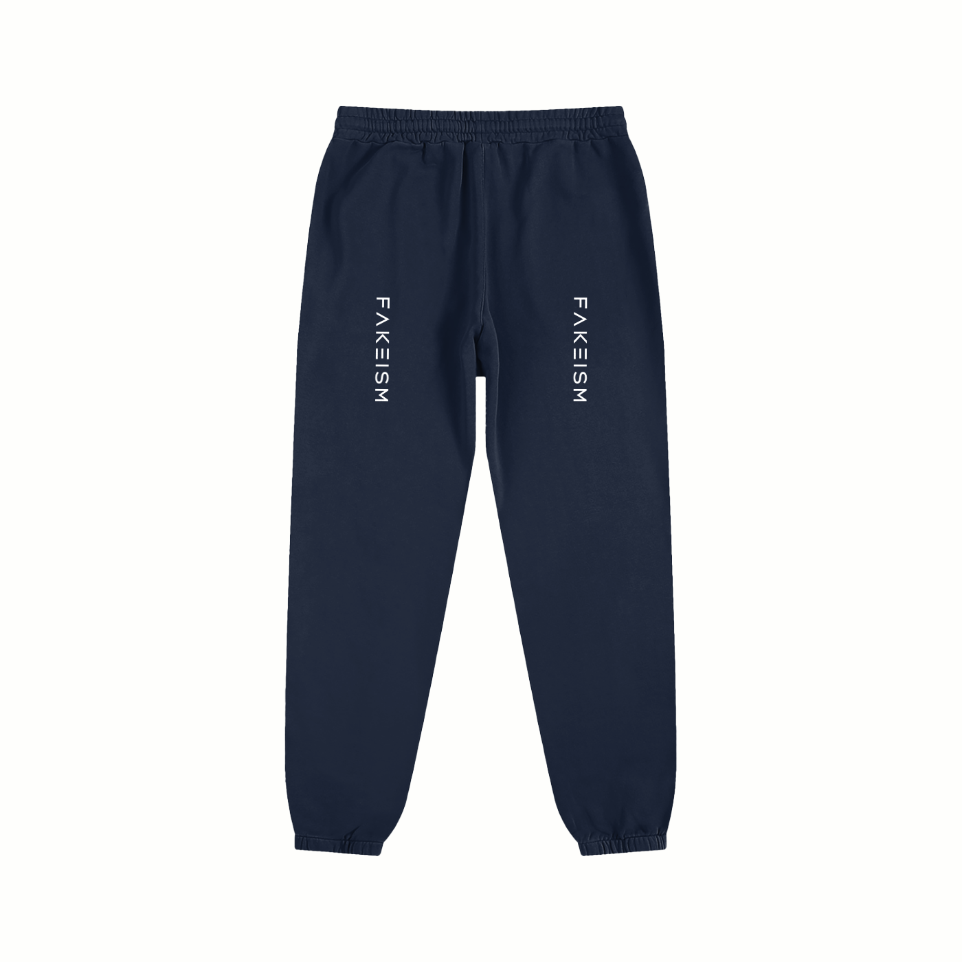 FAKEISM Split Logo Cotton Sweatpants- Navy Blue