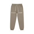 FAKEISM Split Logo Cotton Sweatpants- Gray Coffee