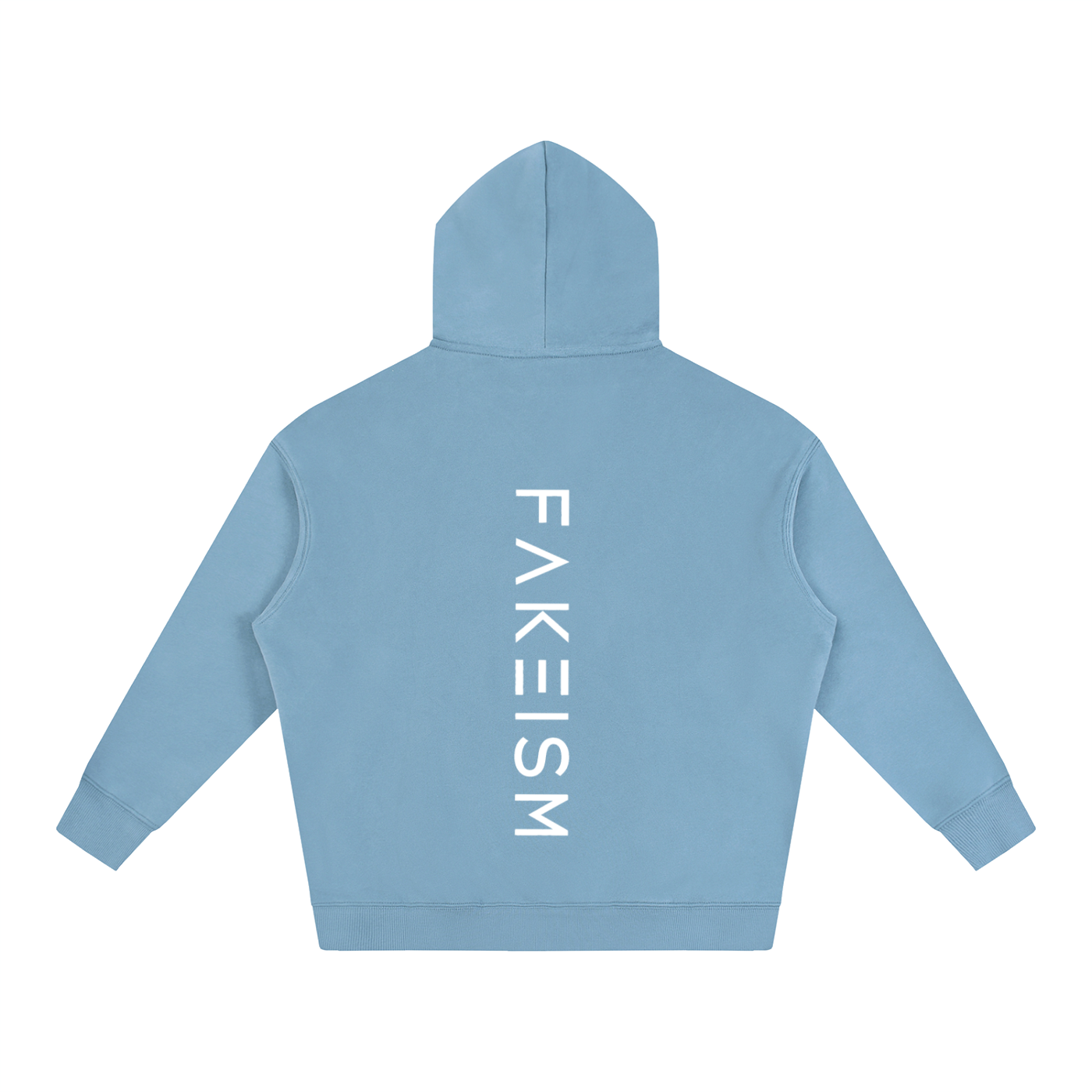 FAKEISM® Past To Future Oversized Fleeced Hoodie — Medium Blue