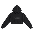 FAKEISM Past To Future Cropped Hoodie — Black
