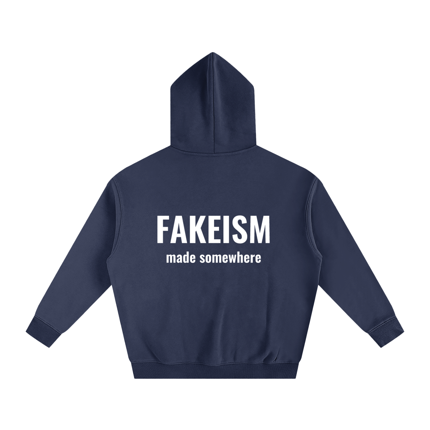 Oversize Fleeced Hoodie - Navy Blue