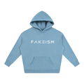 FAKEISM® Past To Future Oversized Fleeced Hoodie — Medium Blue