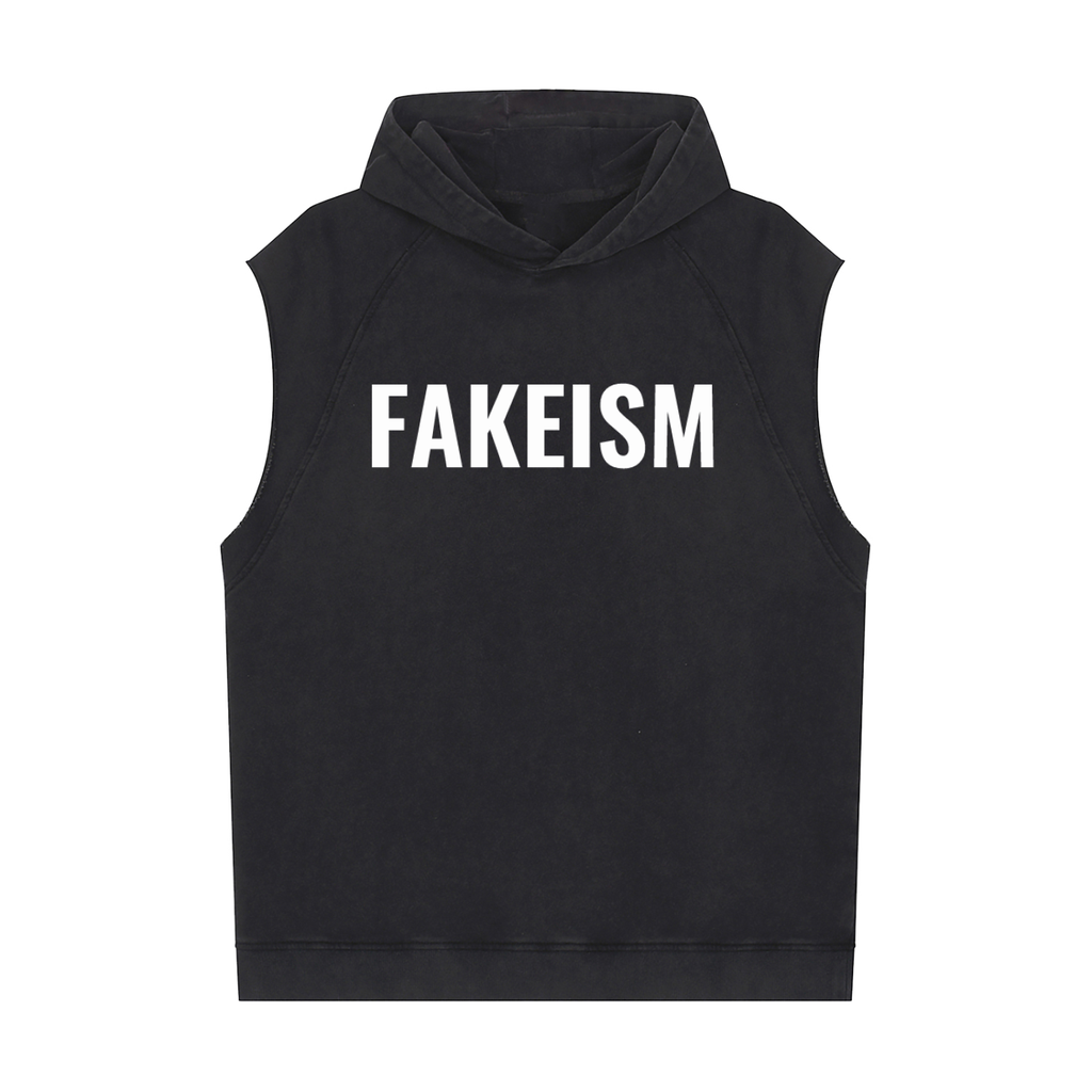 FAKEISM Snow Washed Sleeveless Hoodie