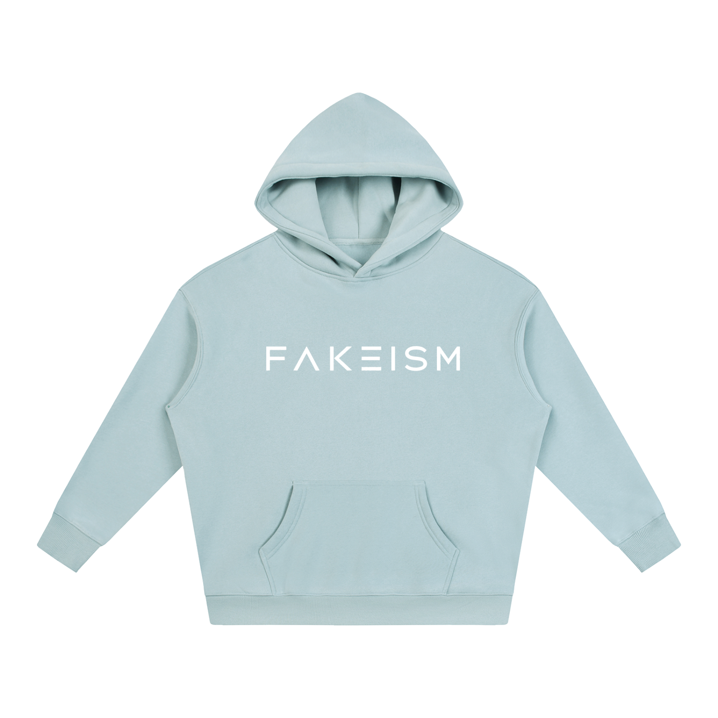 FAKEISM® Past To Future Oversized Fleeced Hoodie — Ice Blue