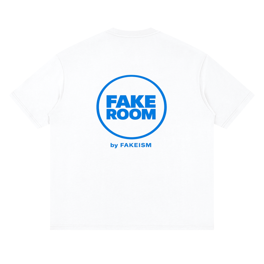 FAKE ROOM Trust The System Oversized Tee – White