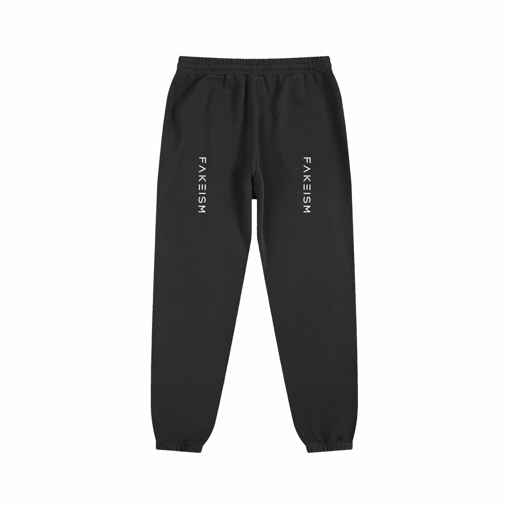 FAKEISM Split Logo Cotton Sweatpants – Black