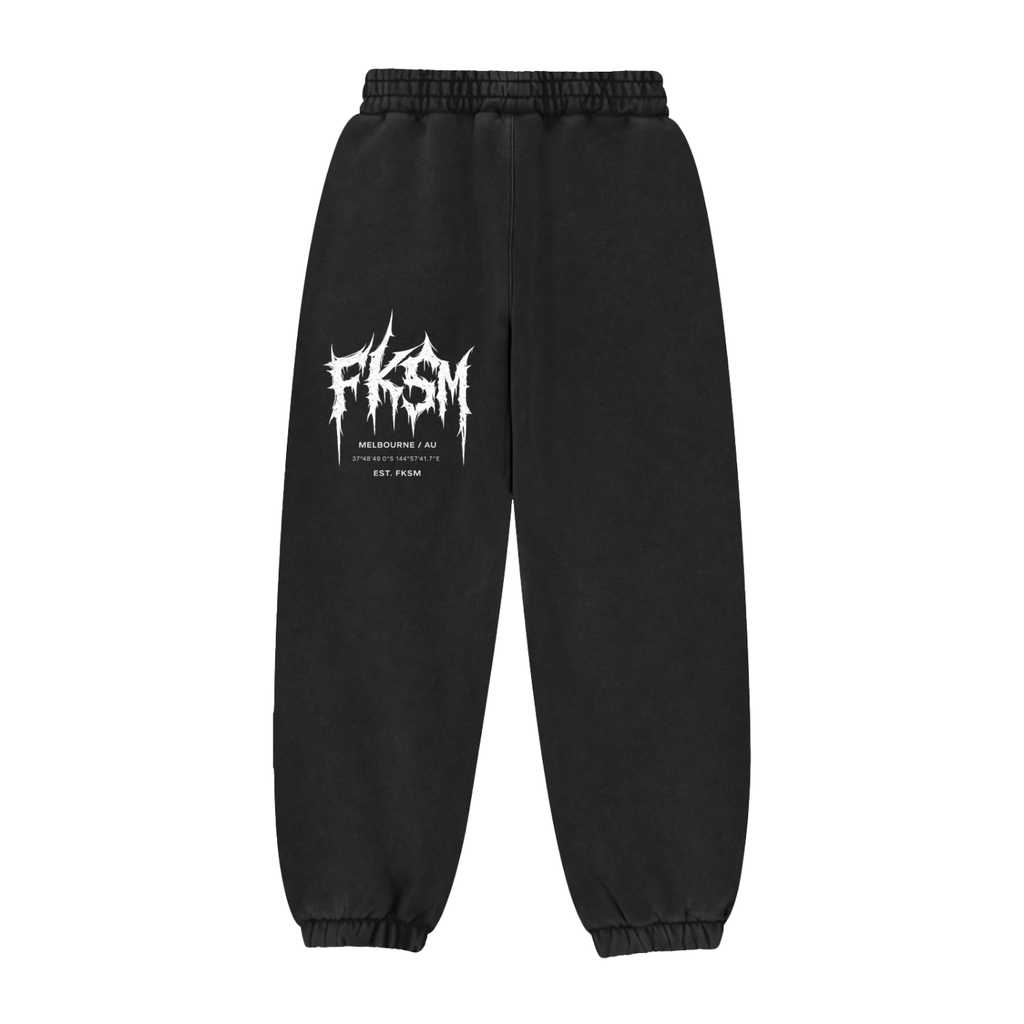 FKSM Melbourne Coordinates Fleece Jogger Sweatpants – Washed Black