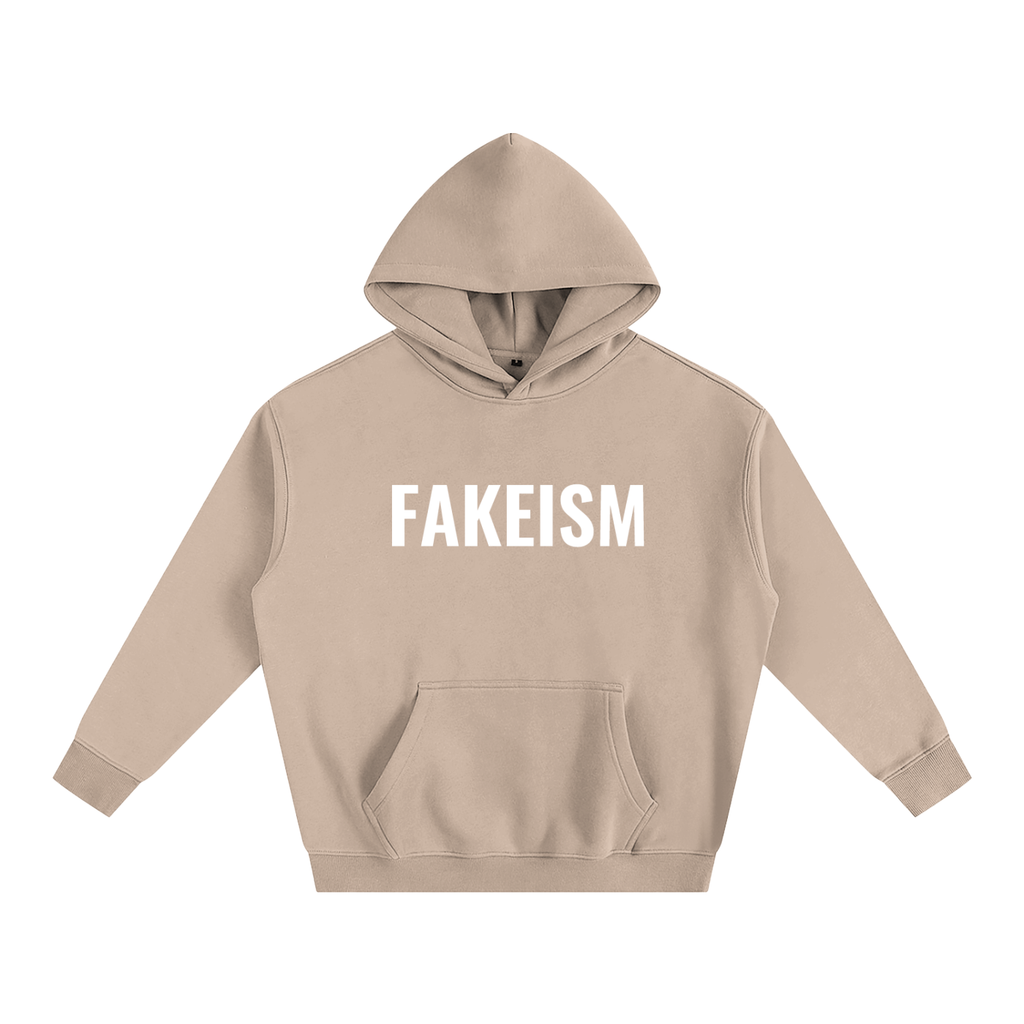 Oversize Fleeced Hoodie - Beige