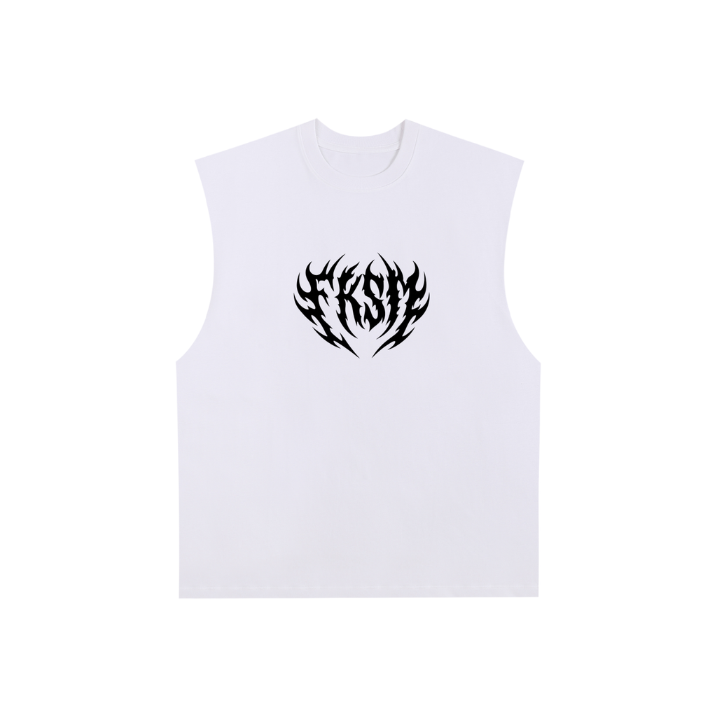 Raw Edge Cotton Tank Top