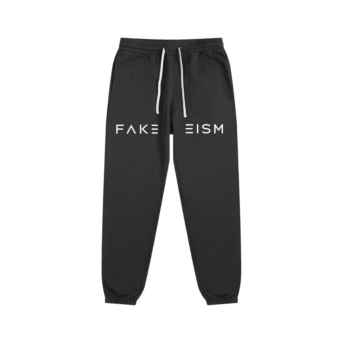 FAKEISM Split Logo Cotton Sweatpants – Black