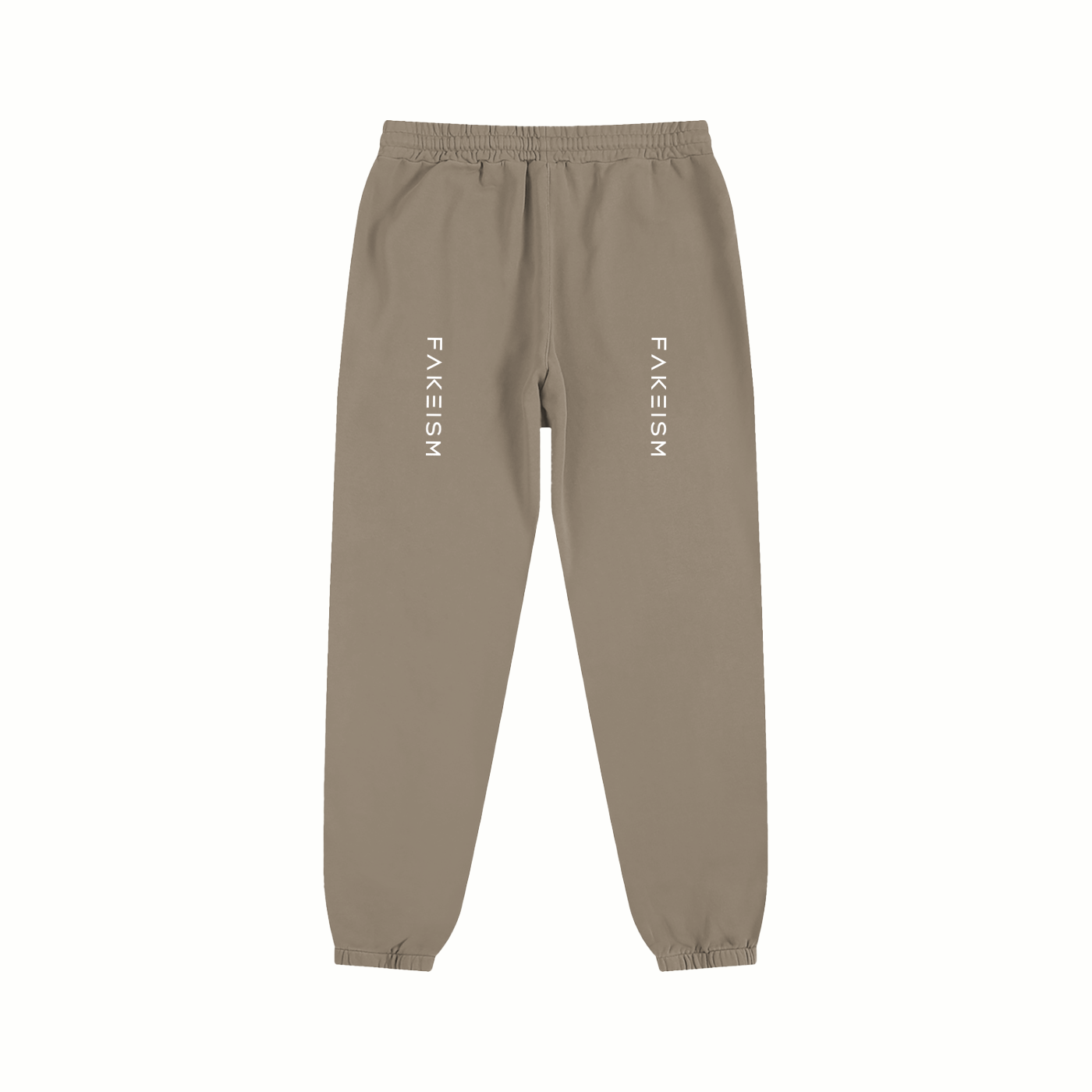 FAKEISM Split Logo Cotton Sweatpants- Gray Coffee