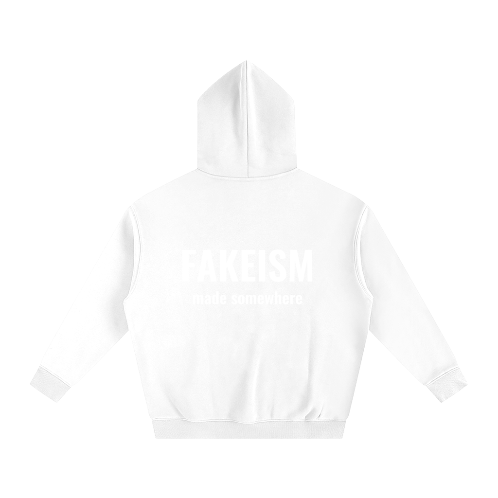 Oversize Fleeced Hoodie - White