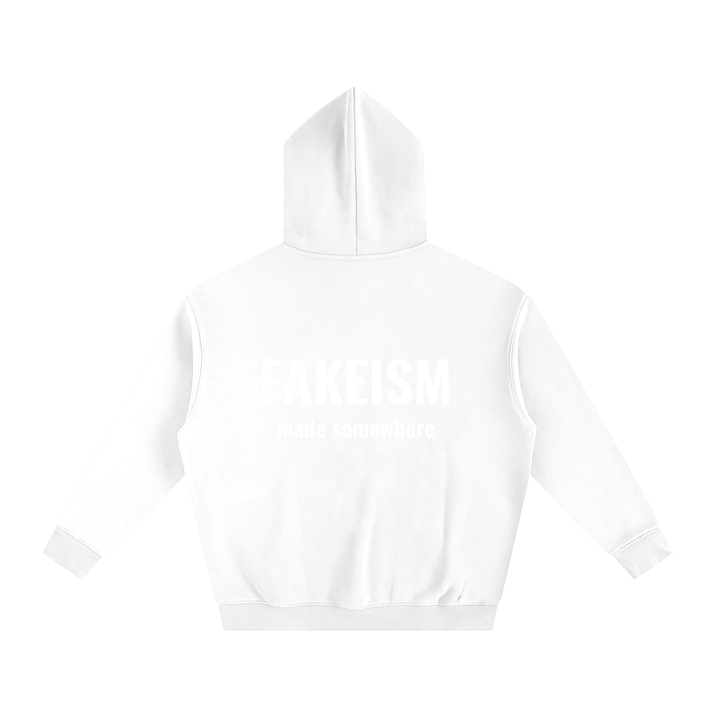 Oversize Fleeced Hoodie - White