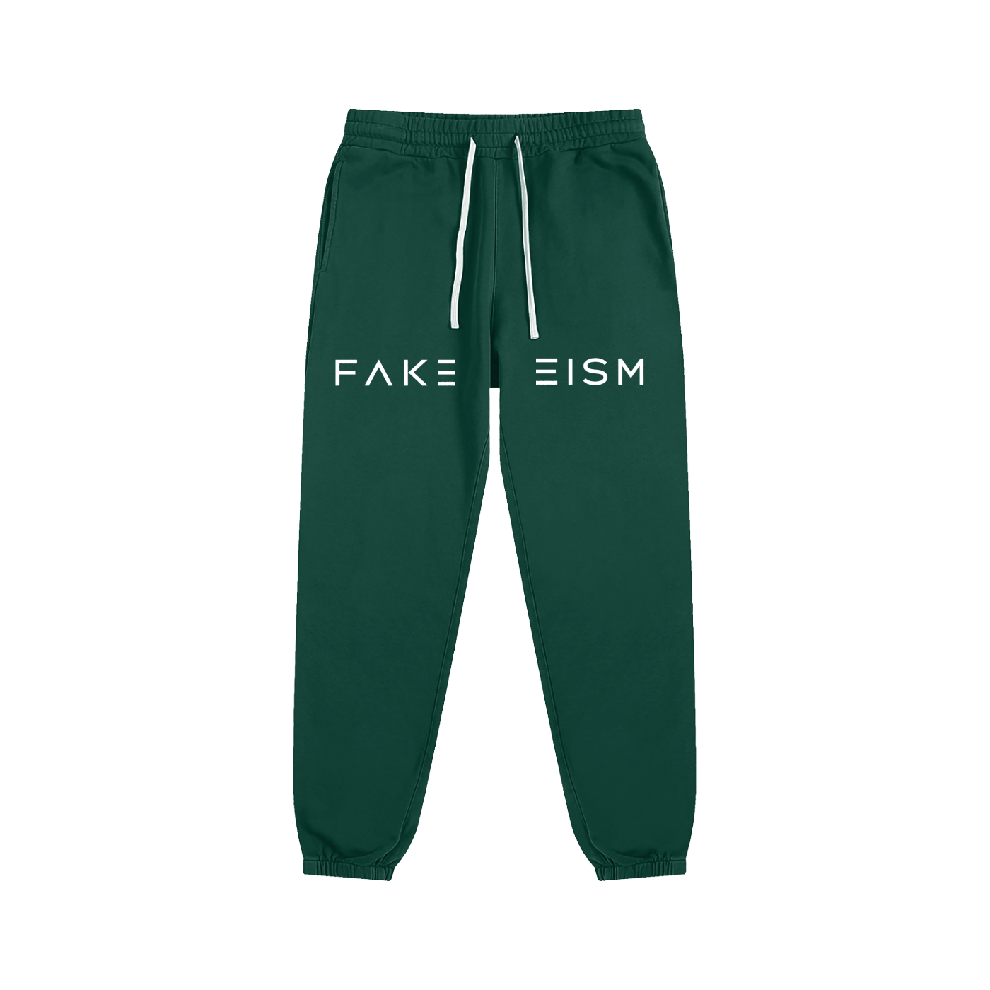 FAKEISM Split Logo Cotton Sweatpants- Forrest Green