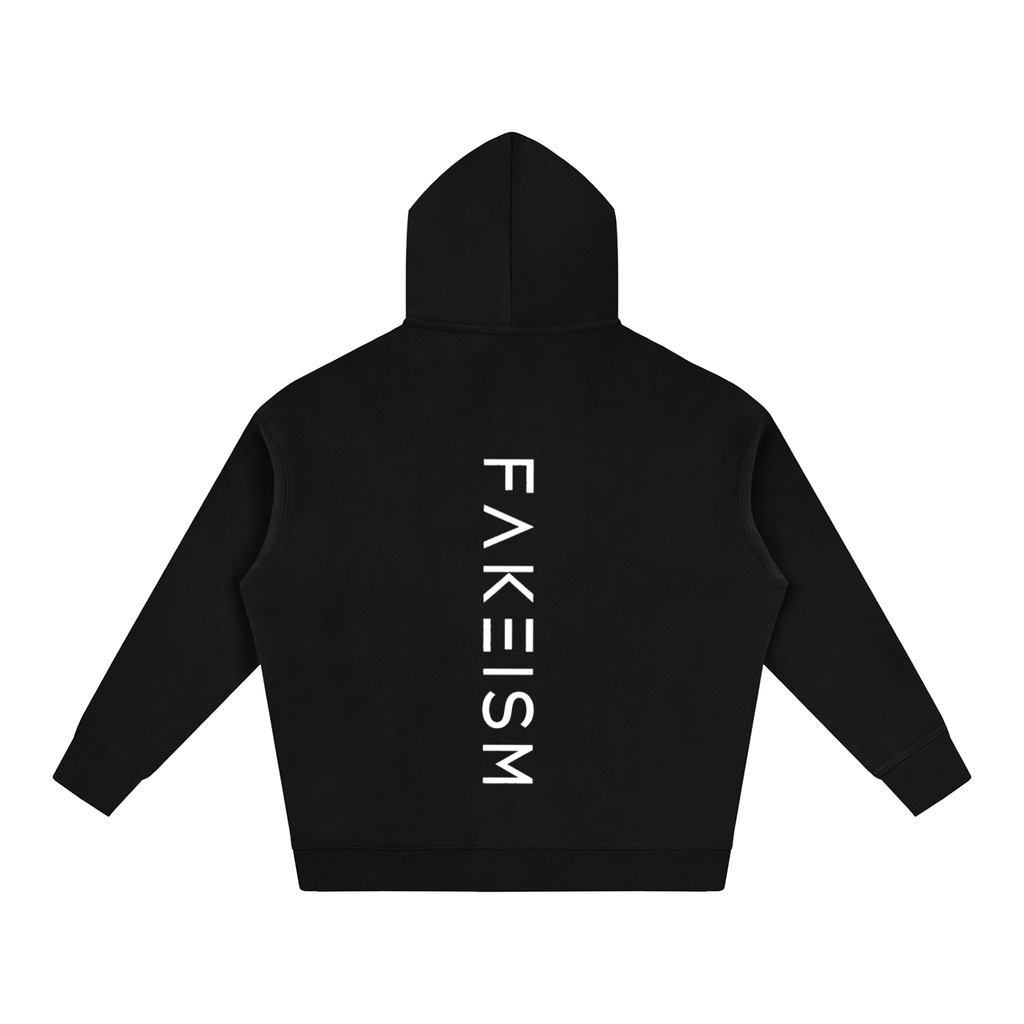FAKEISM® Past To Future Oversized Fleeced Hoodie — Black