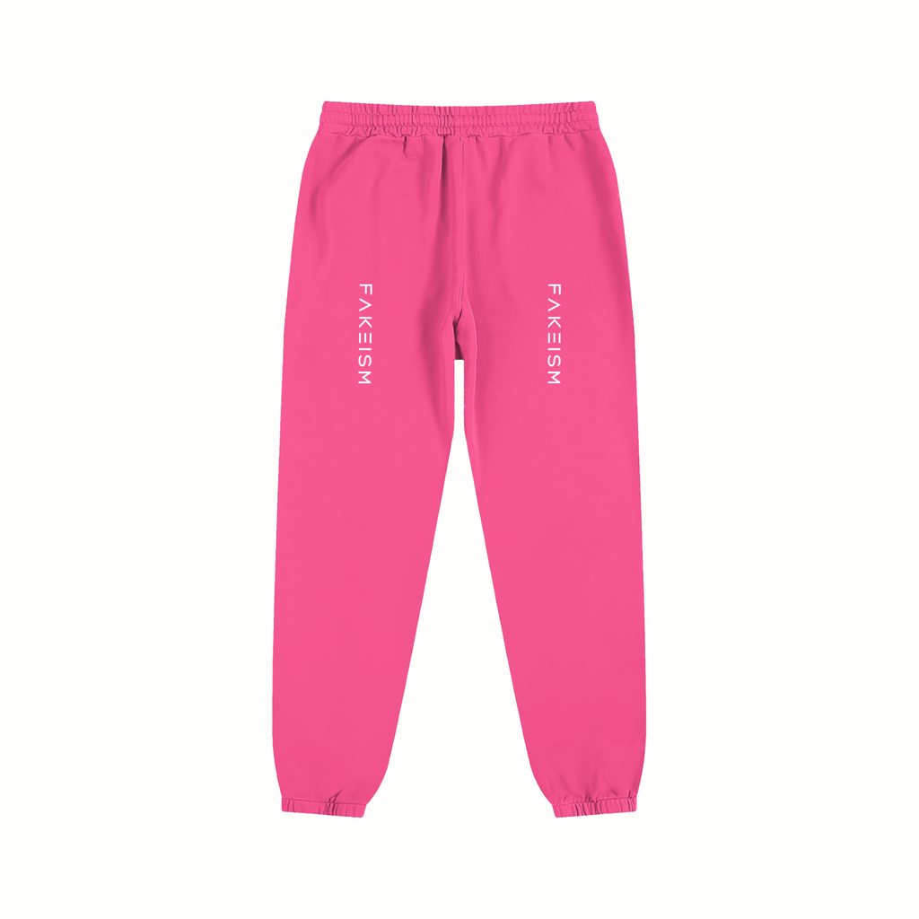 FAKEISM Split Logo Cotton Sweatpants - Pink