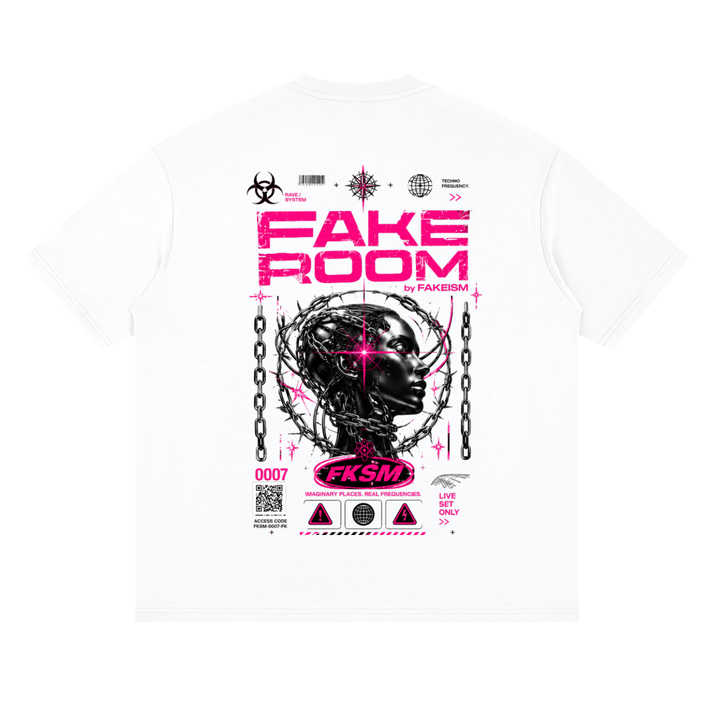 FAKE ROOM Live Set Oversized Tee – White