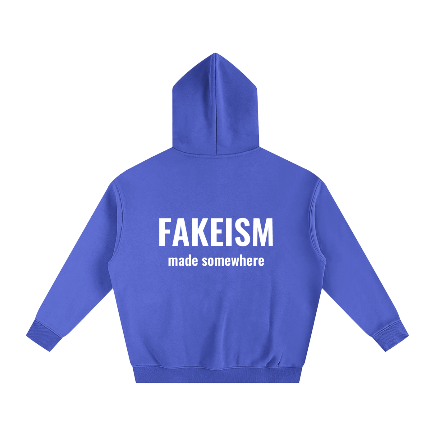 Oversize Fleeced Hoodie - Blue