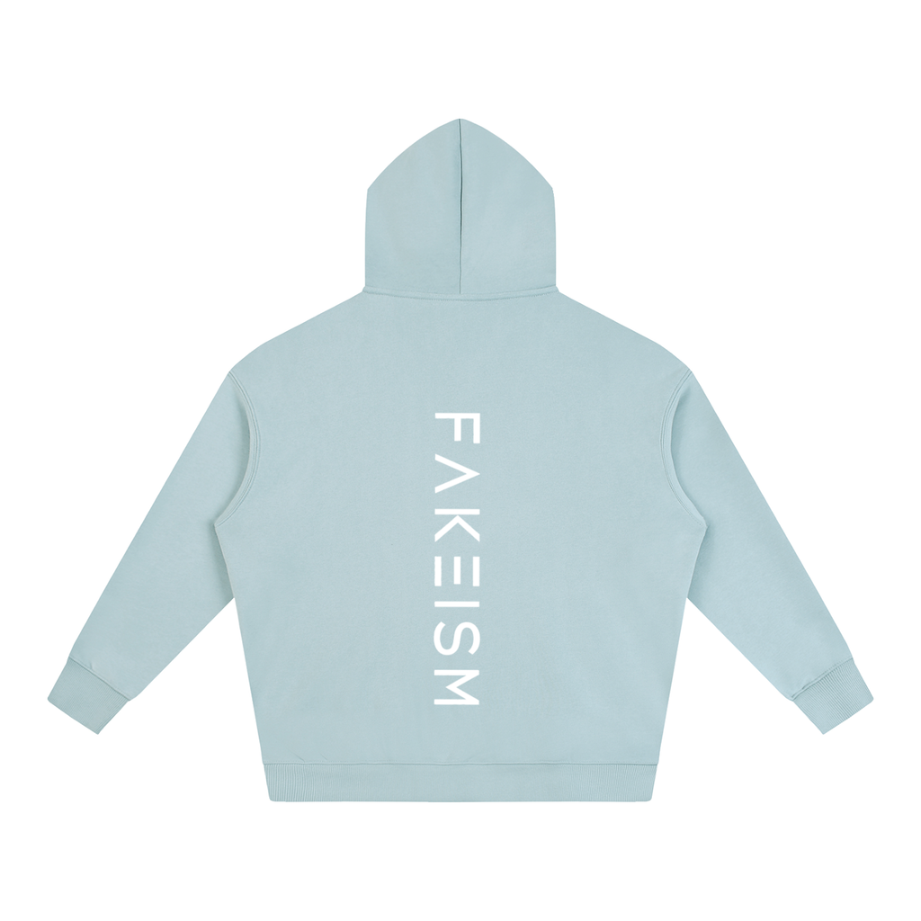 FAKEISM® Past To Future Oversized Fleeced Hoodie — Ice Blue